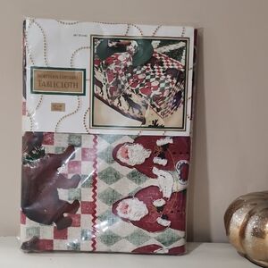 Festive Santa Tablecloth - Red and Green